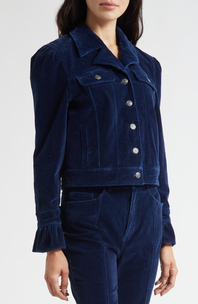 Cinq à Sept Deryn Crop Velvet Jacket, Alternate, color, Annecy