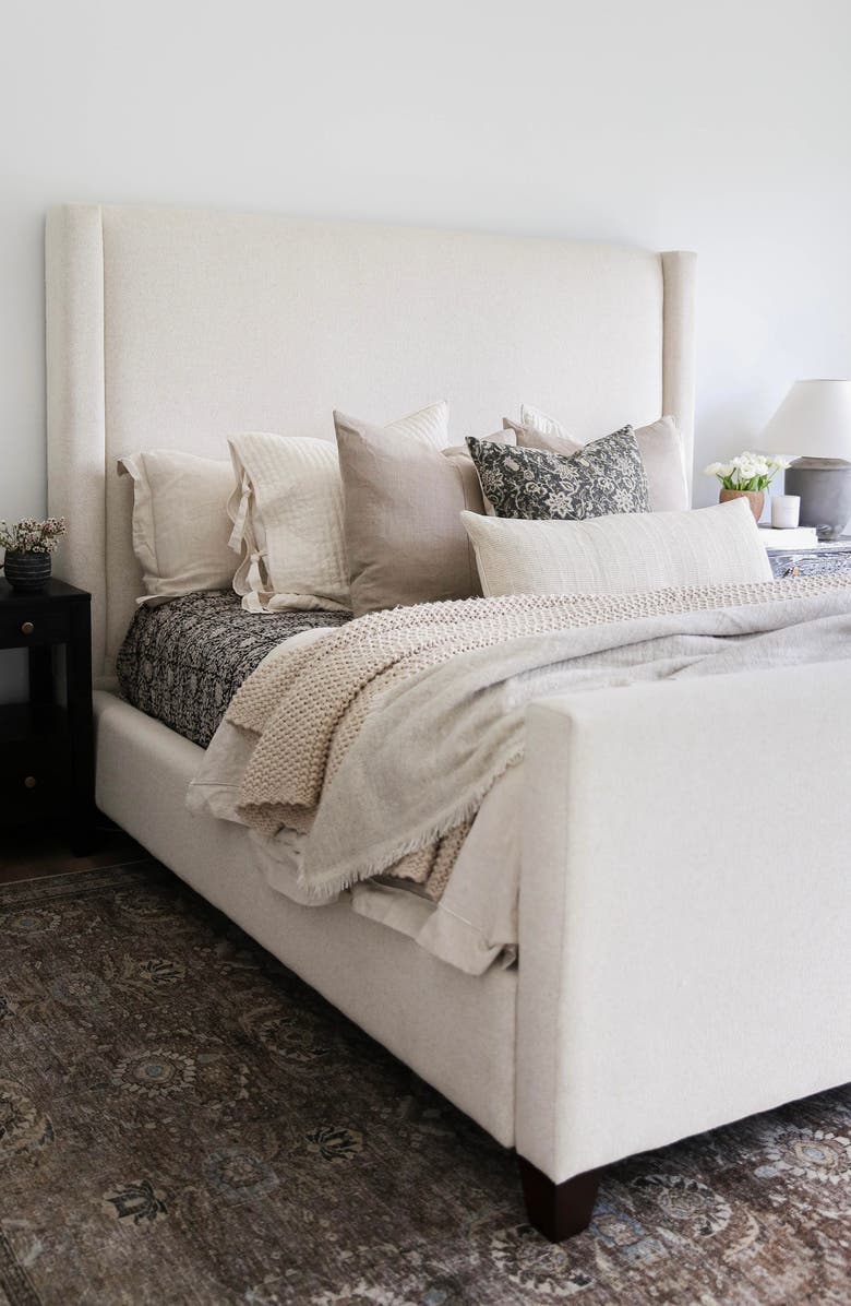 Linen & James Hadley Woven Cream & Sand Stripe Pillow Cover, Alternate, color, 