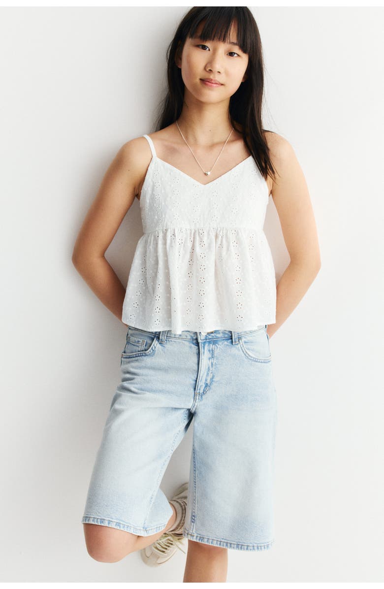 H&M Peplum strappy top, Main, color, White