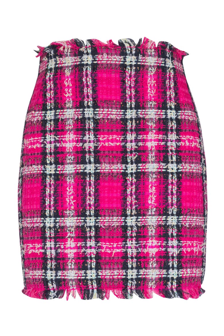 Short glitter tweed skirt, Alternate, color, pink