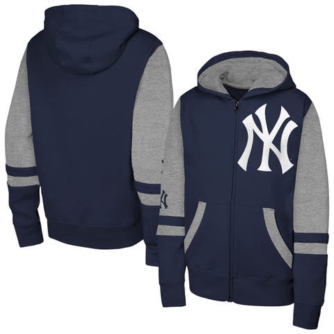 Men's Outerstuff Navy New York Yankees Stadium Colorblock Full-Zip Hoodie