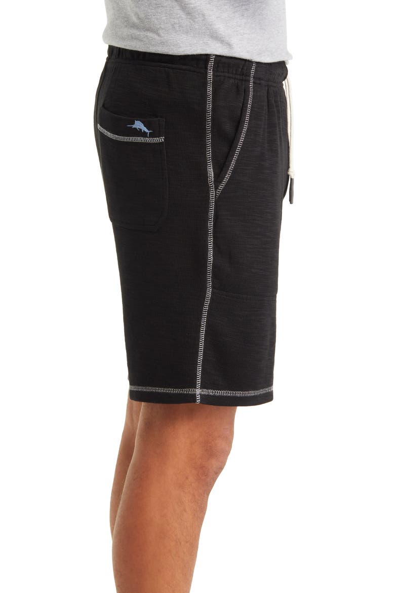 Tobago Tie Waist Knit Shorts, Alternate, color, BLACK