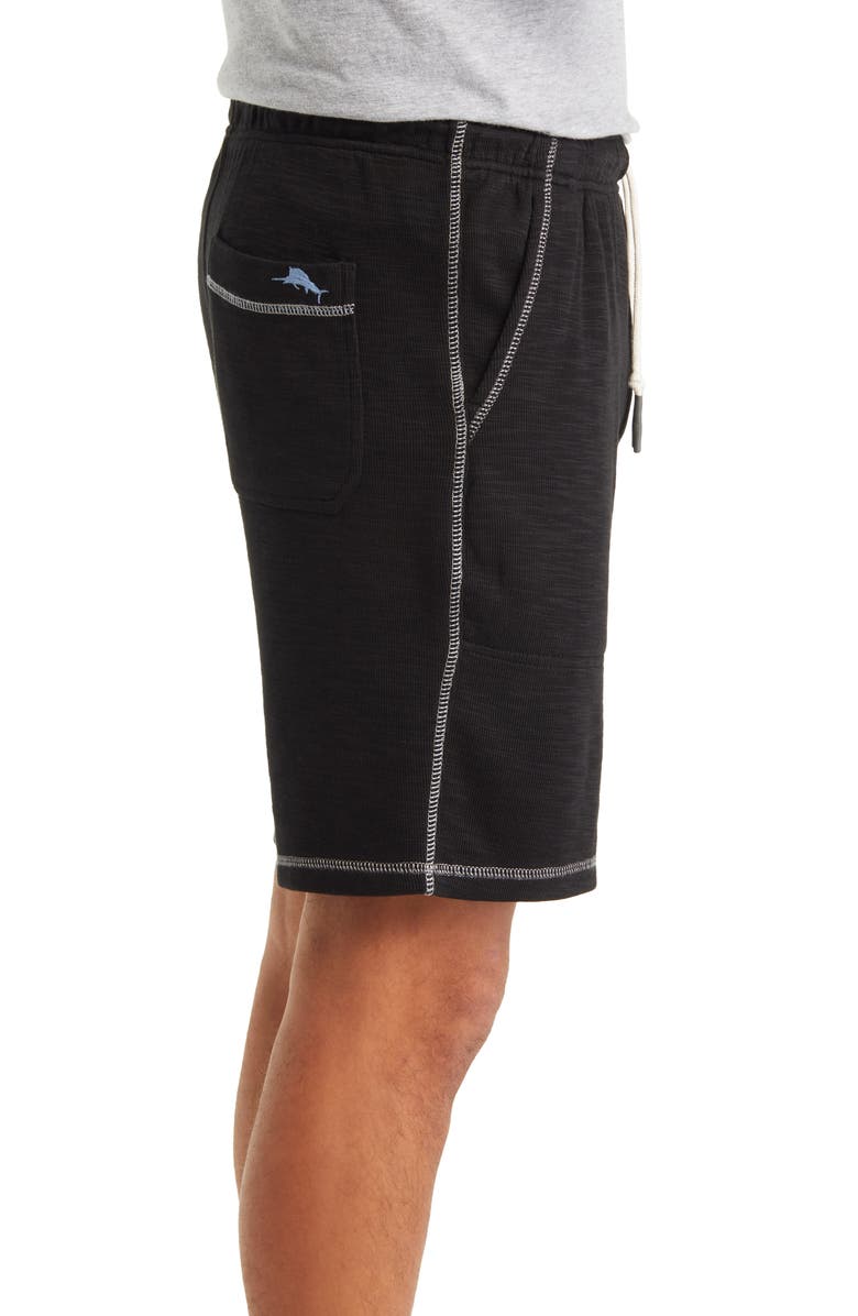Tommy Bahama Tobago Tie Waist Knit Shorts, Alternate, color, Black