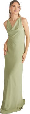 Six Stories Cowl Front Crepe Bridesmaid Dress