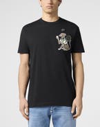 PHILIPP PLEIN Round Neck T-Shirt Tennis Pet Patch Men