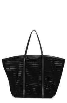 BCBG Flared Perforated Faux Leather Tote
