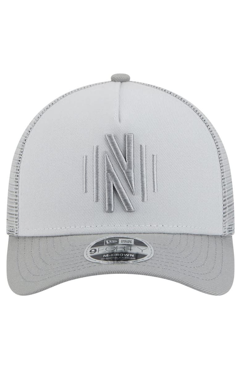 New Era Men's New Era Gray Nashville SC Color Pack 9FORTY A-Frame Adjustable Trucker Hat, Alternate, color,