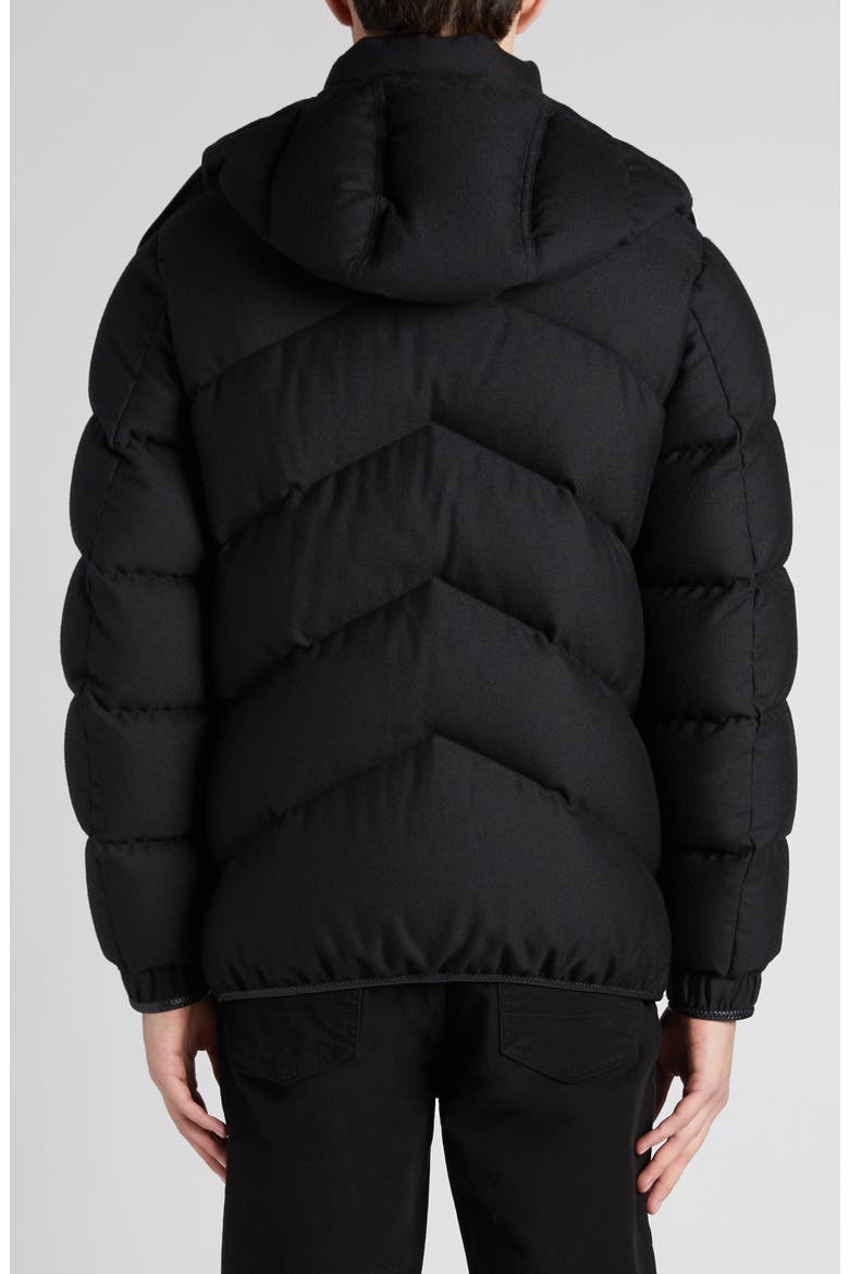 Lightweight Wool & Cashmere Hooded Down Jacket, Alternate, color, BLACK
