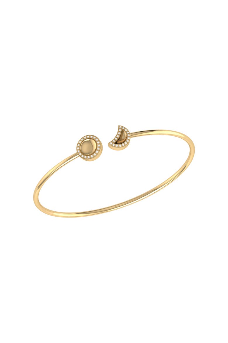 Moon Phases Sterling Silver Diamond Adjustable Cuff, Main, color, 14KT Gold Vermeil on Sterling