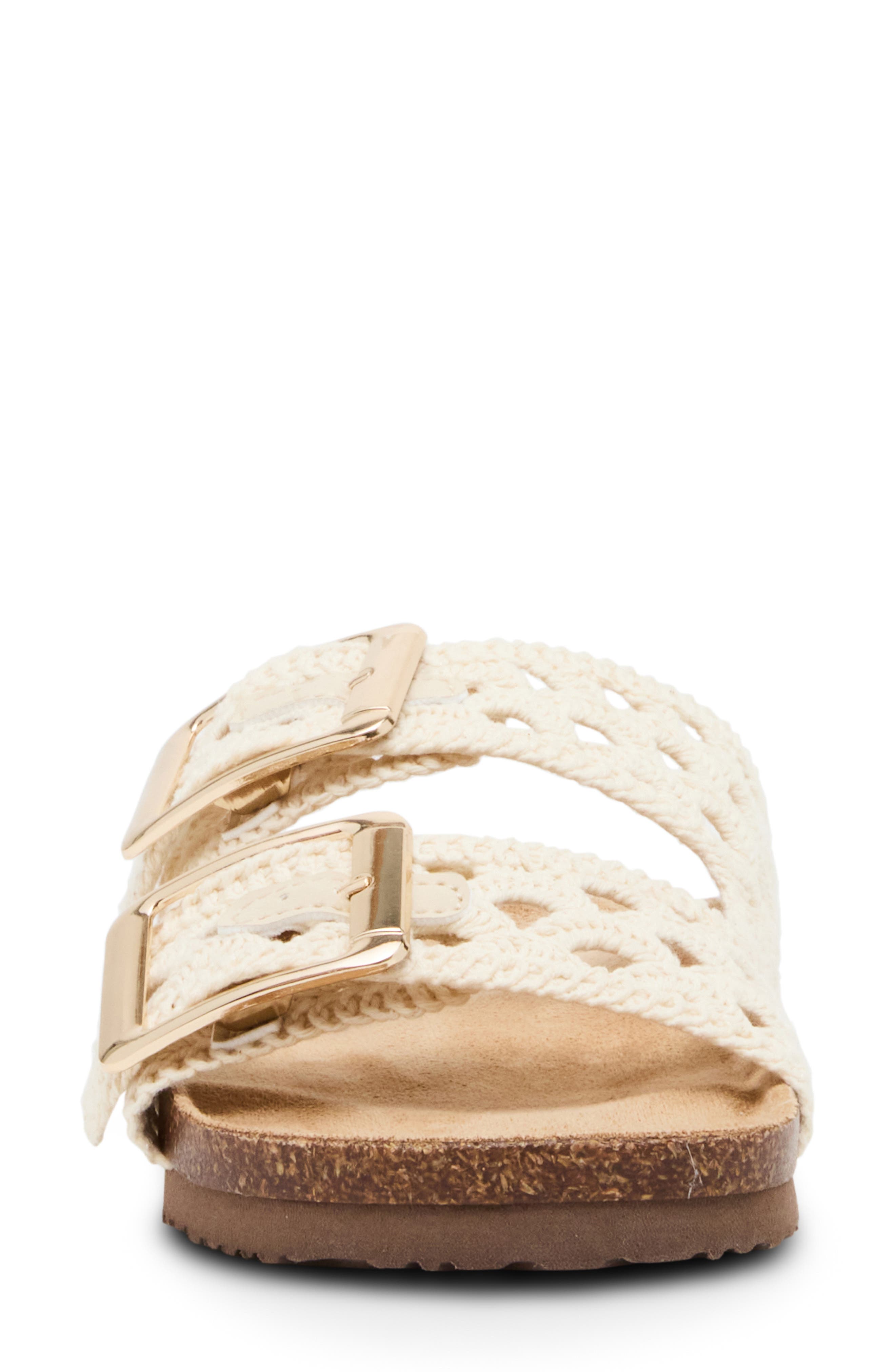 Madden Girl <p>Bodie Crochet Slide Sandal (Women) </p>, Alternate, color, Light Natural