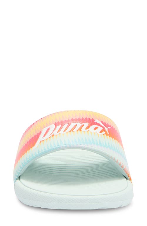 Puma Cool Cat 2.0 Slide Sandal In Orange Glo- White
