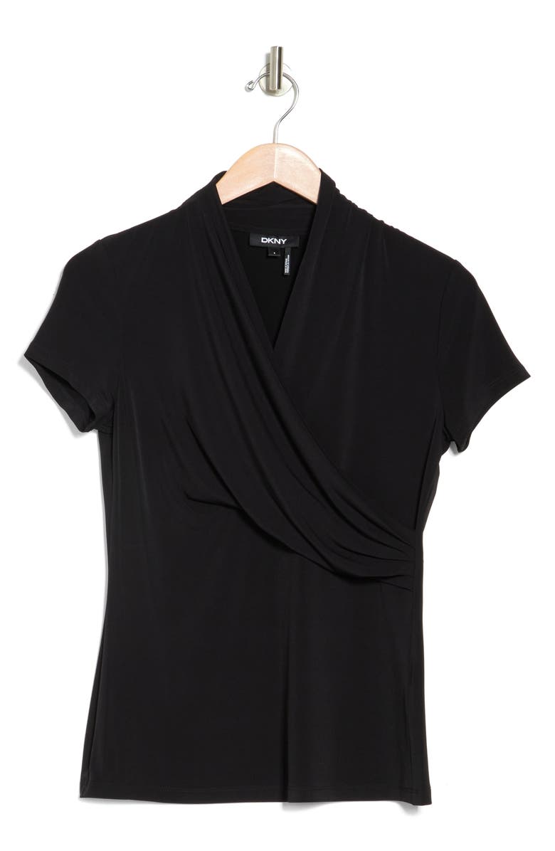 DKNY Cowl Neck Side Ruched Top, Alternate, color,