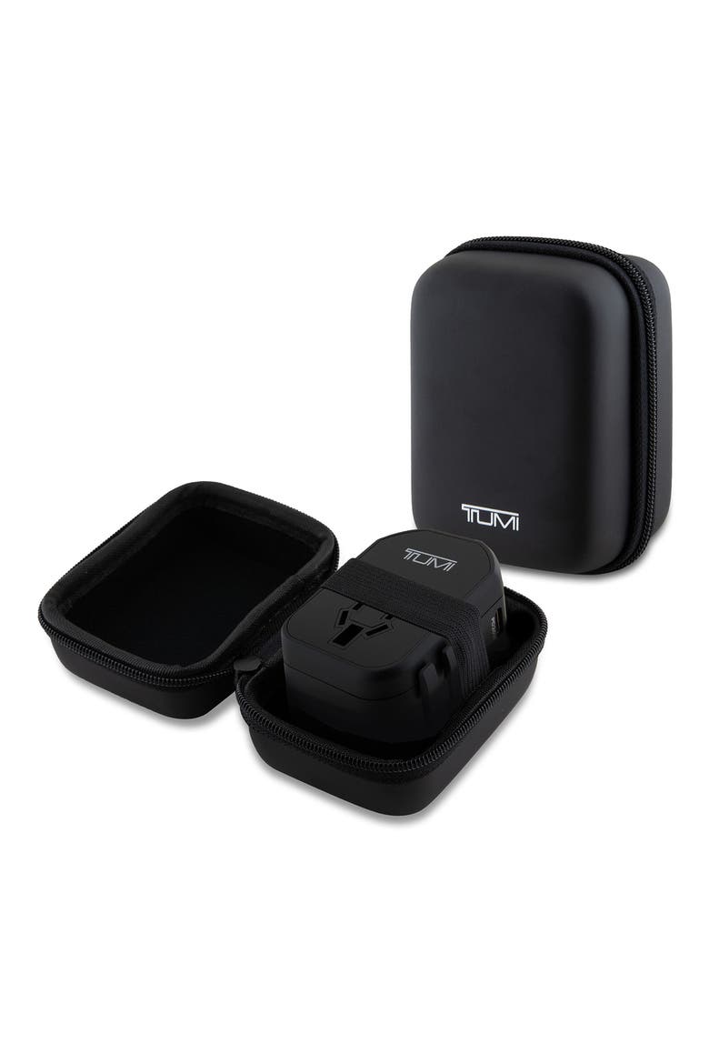 Travel Adapter with Case, Alternate, color, BLACK