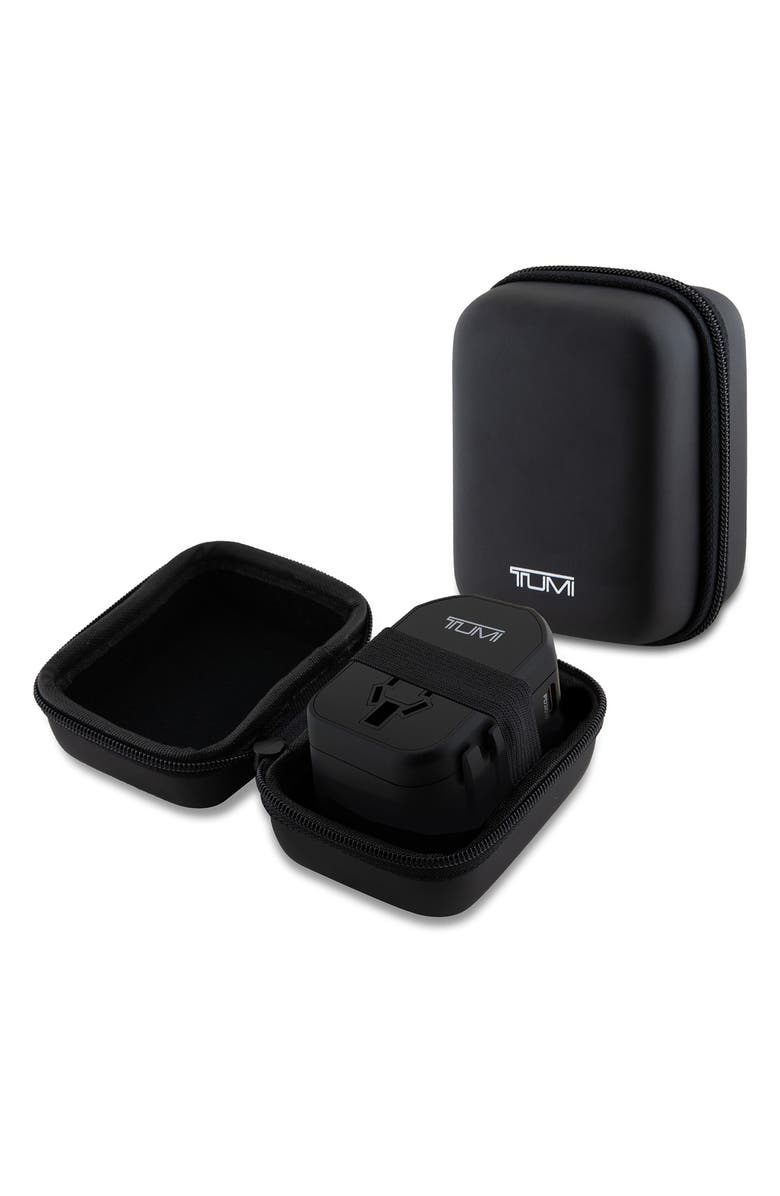 TUMI Travel Adapter with Case, Alternate, color, Black