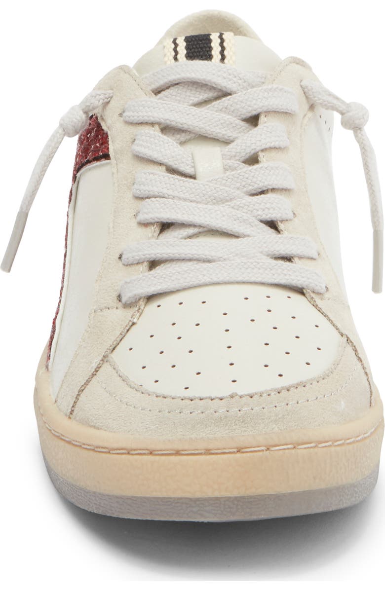 SHUSHOP Kids' Salma Sneaker, Alternate, color, White/ Dark Red Glitter