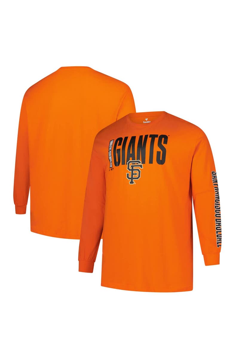 PROFILE Men's Profile Orange San Francisco Giants Big & Tall Two-Hit Long Sleeve T-Shirt, Alternate, color, Orange