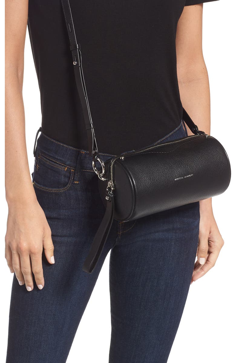 Rebecca Minkoff Leather Barrel Crossbody Bag, Alternate, color,