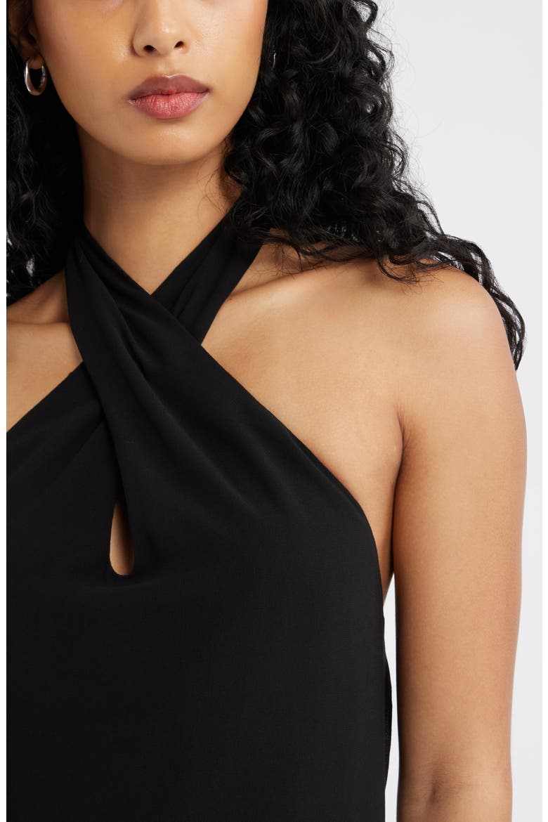 Halter Minidress, Alternate, color, BLACK