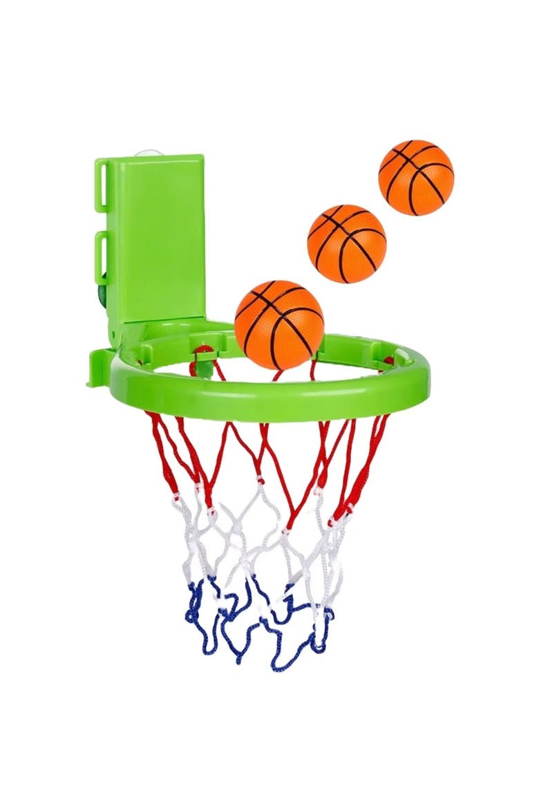 Basketball Adjustable Suction Hoop Playset, Main, color, Green