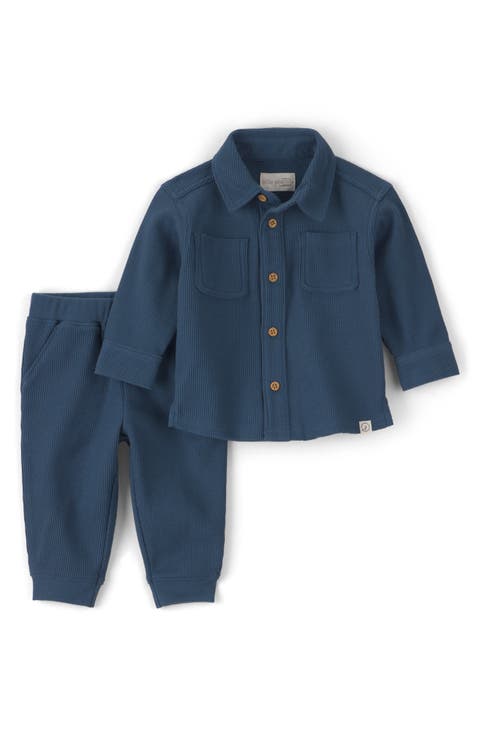 Kids' 2-Piece Organic Cotton Waffle Shirt and Pants Set