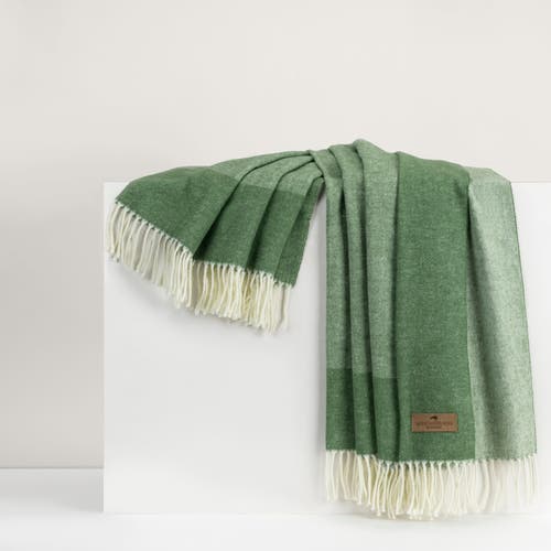 Lands Downunder Border Herringbone Throw In Green