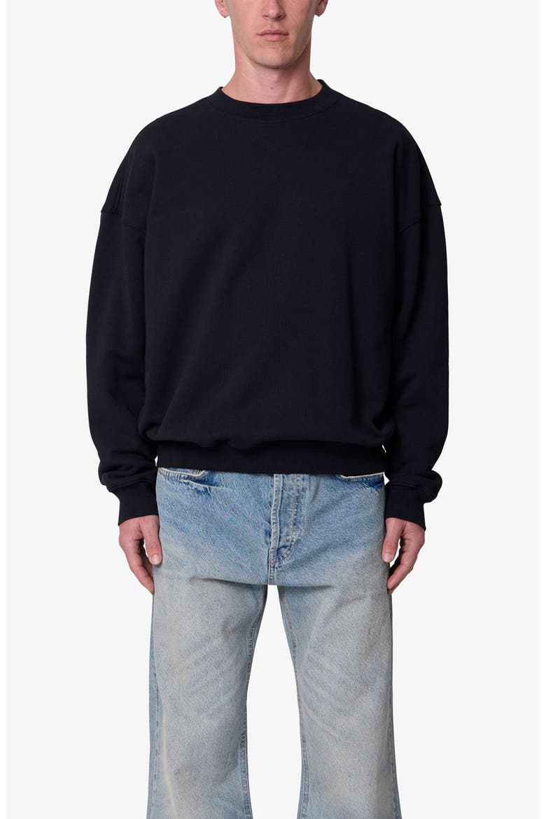 Heavyweight Basic Crewneck Sweatshirt, Main, color, BLACK
