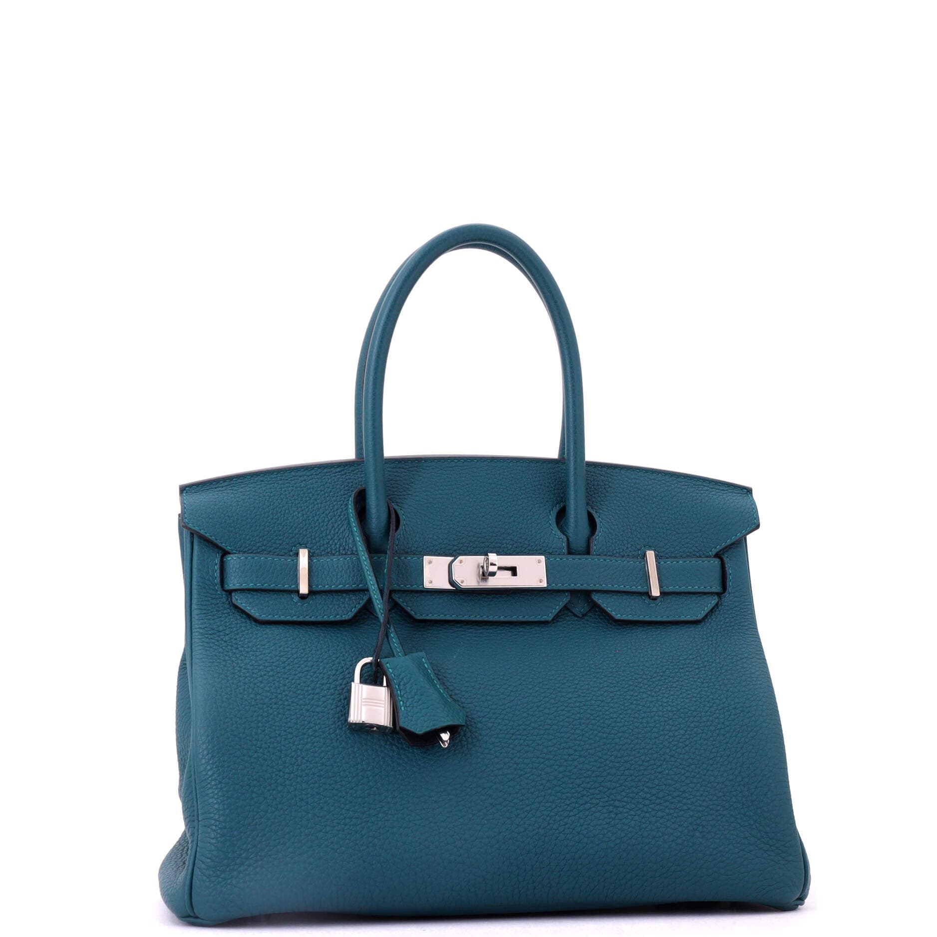 Pre-Owned Hermes Birkin Handbag Green Swift with Palladium Hardware 25, Alternate, color, Menthe