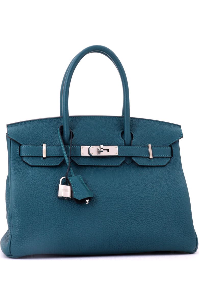 Pre-Owned Hermes Birkin Handbag Green Swift with Palladium Hardware 25, Alternate, color, Menthe