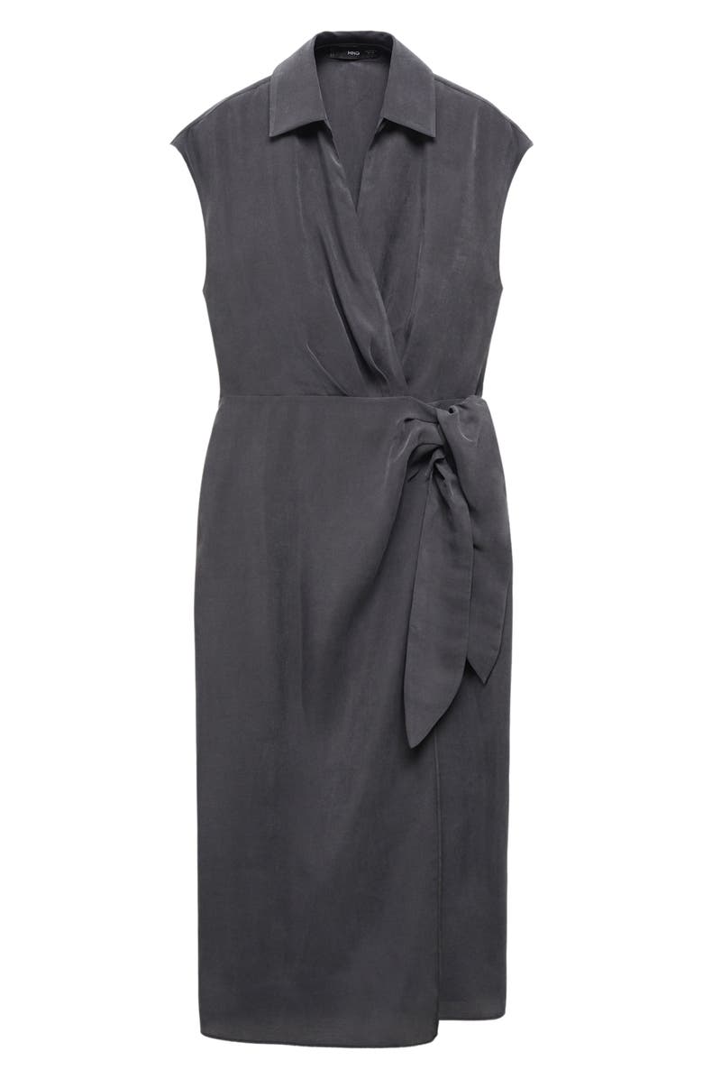 MANGO Collared Midi Wrap Dress, Alternate, color, 