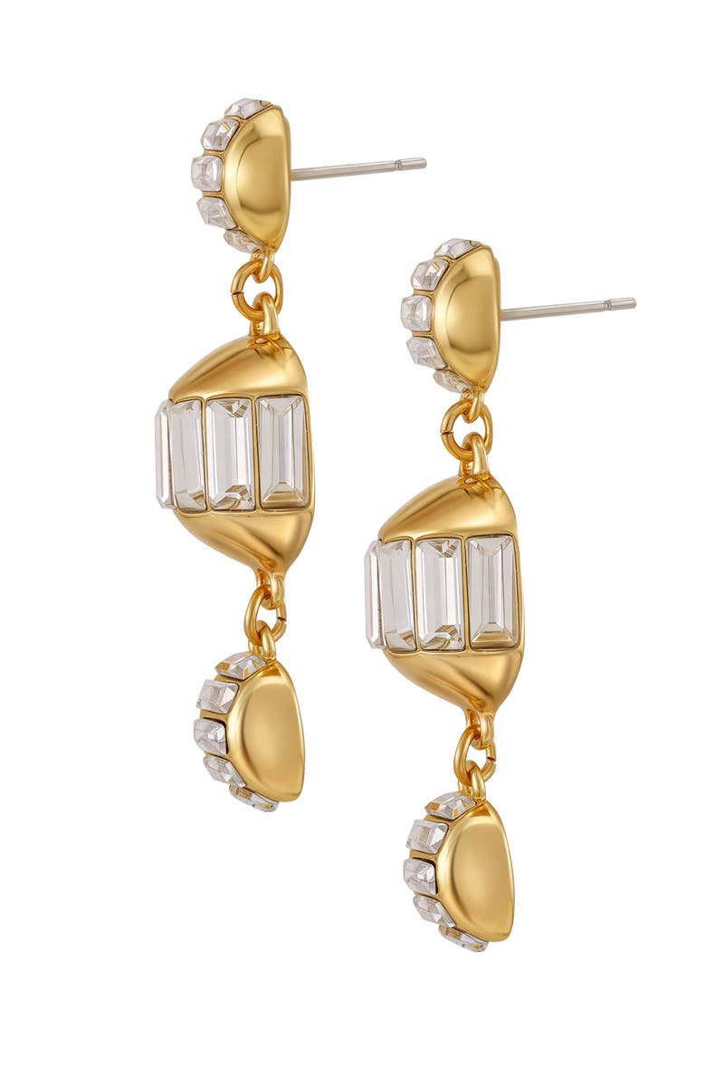 Vince Camuto Crystal Sphere Drop Earrings, Alternate, color, 14K Gold Plated