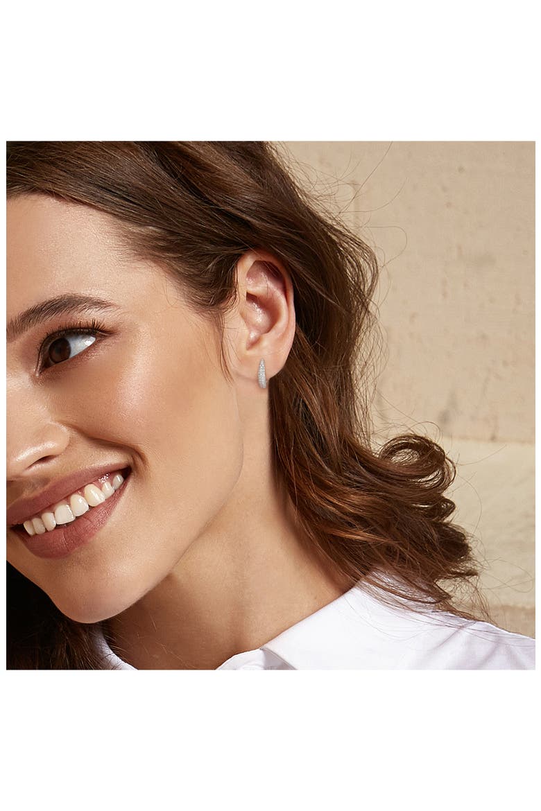 Created Moissanite Hoop Earrings, Alternate, color, WHITE
