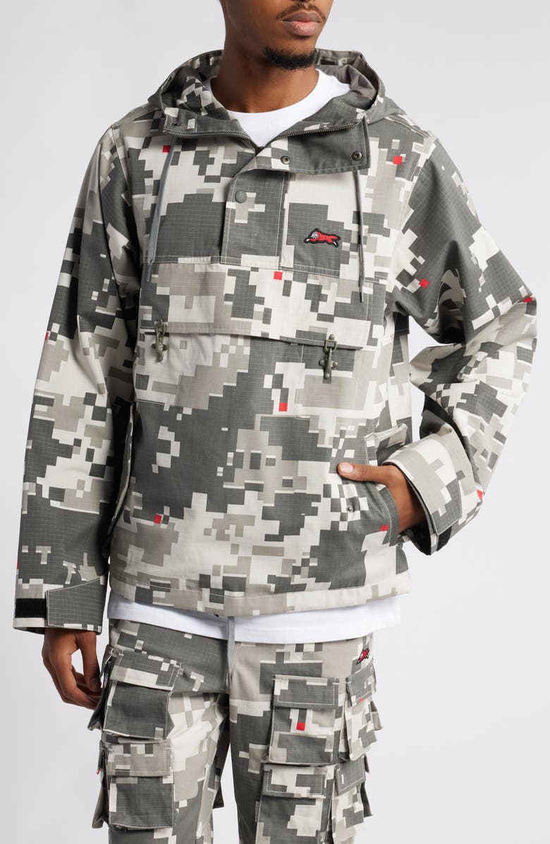 ICECREAM Wind Walker Digital Camo Ripstop Hooded Pullover, Main, color, 