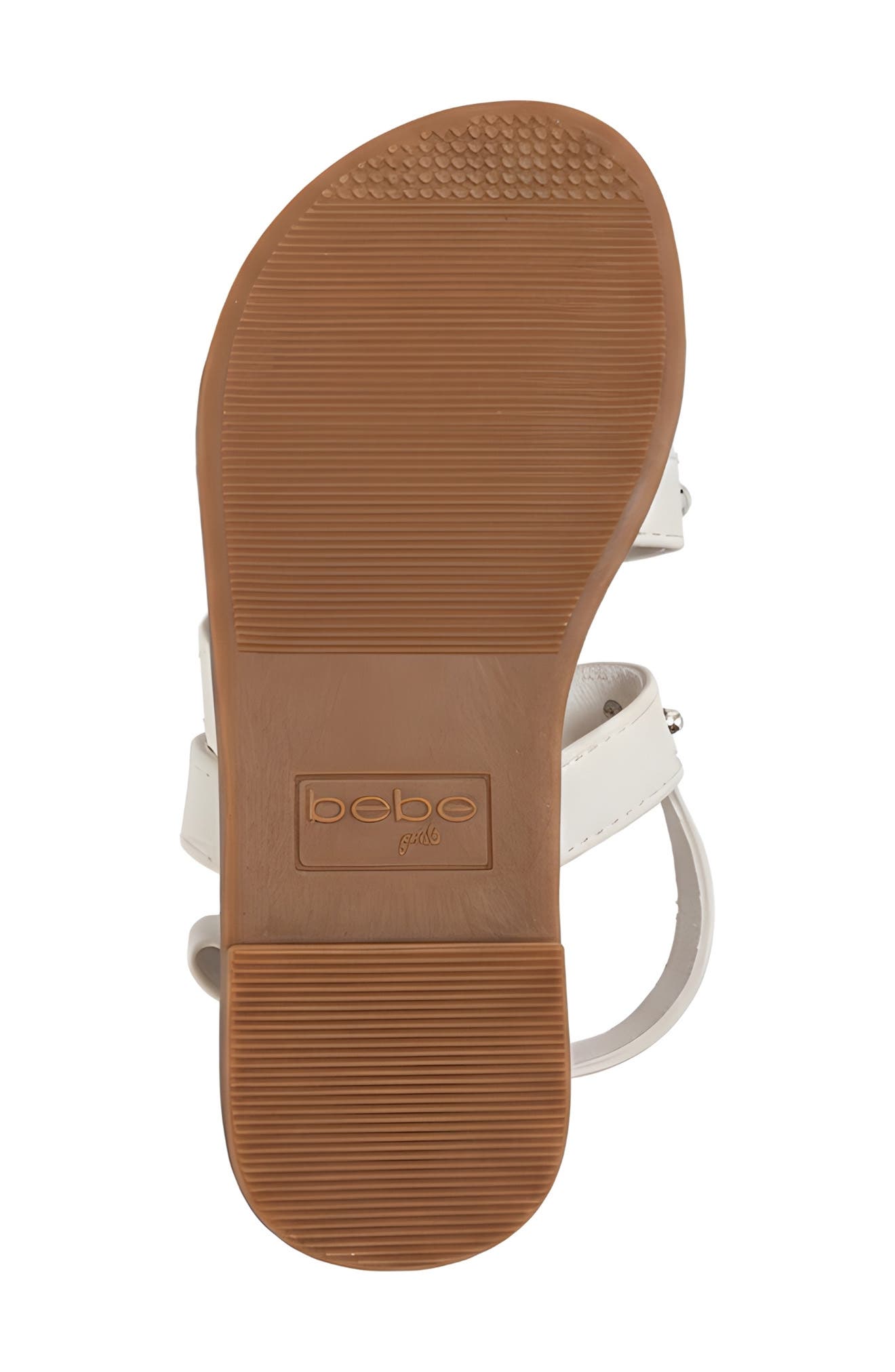 bebe Studded Strap Sandal, Alternate, color, White