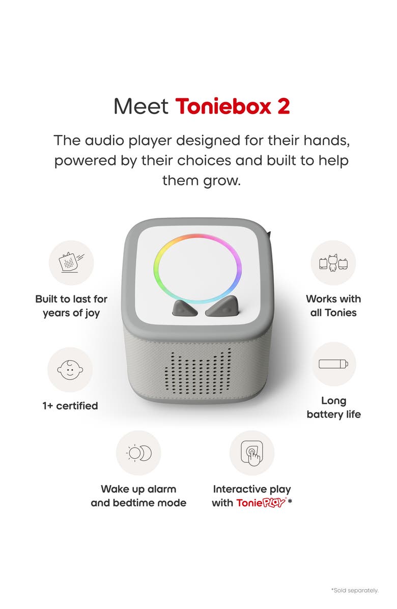 tonies Toniebox 2 with 3-Pack Transport Tonie Audio Character Bundle, Alternate, color, Multi
