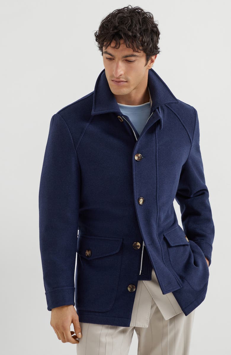 Brunello Cucinelli Belted safari jacket, Alternate, color, Blue