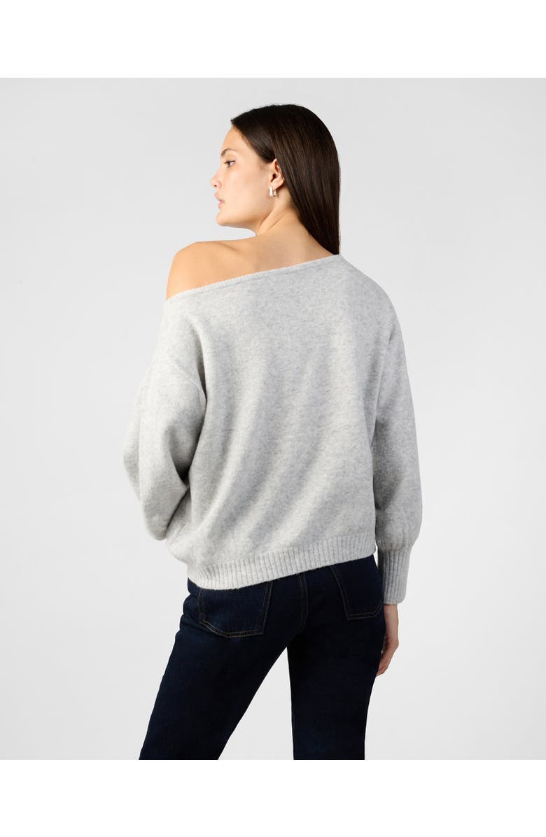 WeWoreWhat Off The Shoulder Balloon Sleeve Sweater, Alternate, color, Heather Grey