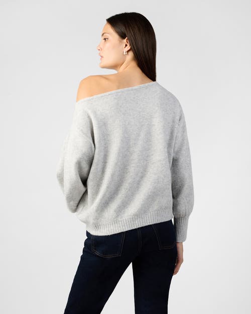 Weworewhat Off The Shoulder Balloon Sleeve Sweater In Gray