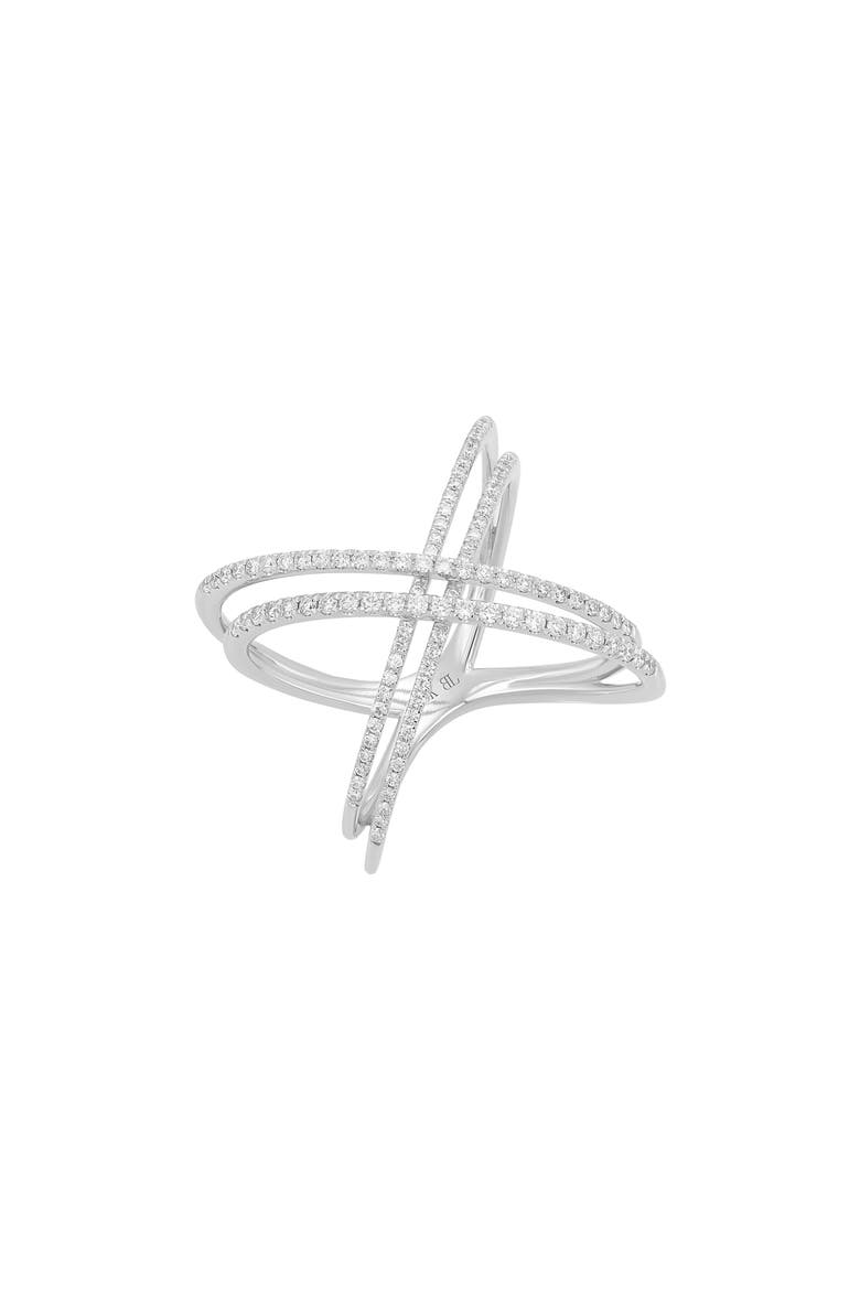 Prism Diamond Crossover Ring (Nordstrom Exclusive), Main, color, 18K WHITE GOLD