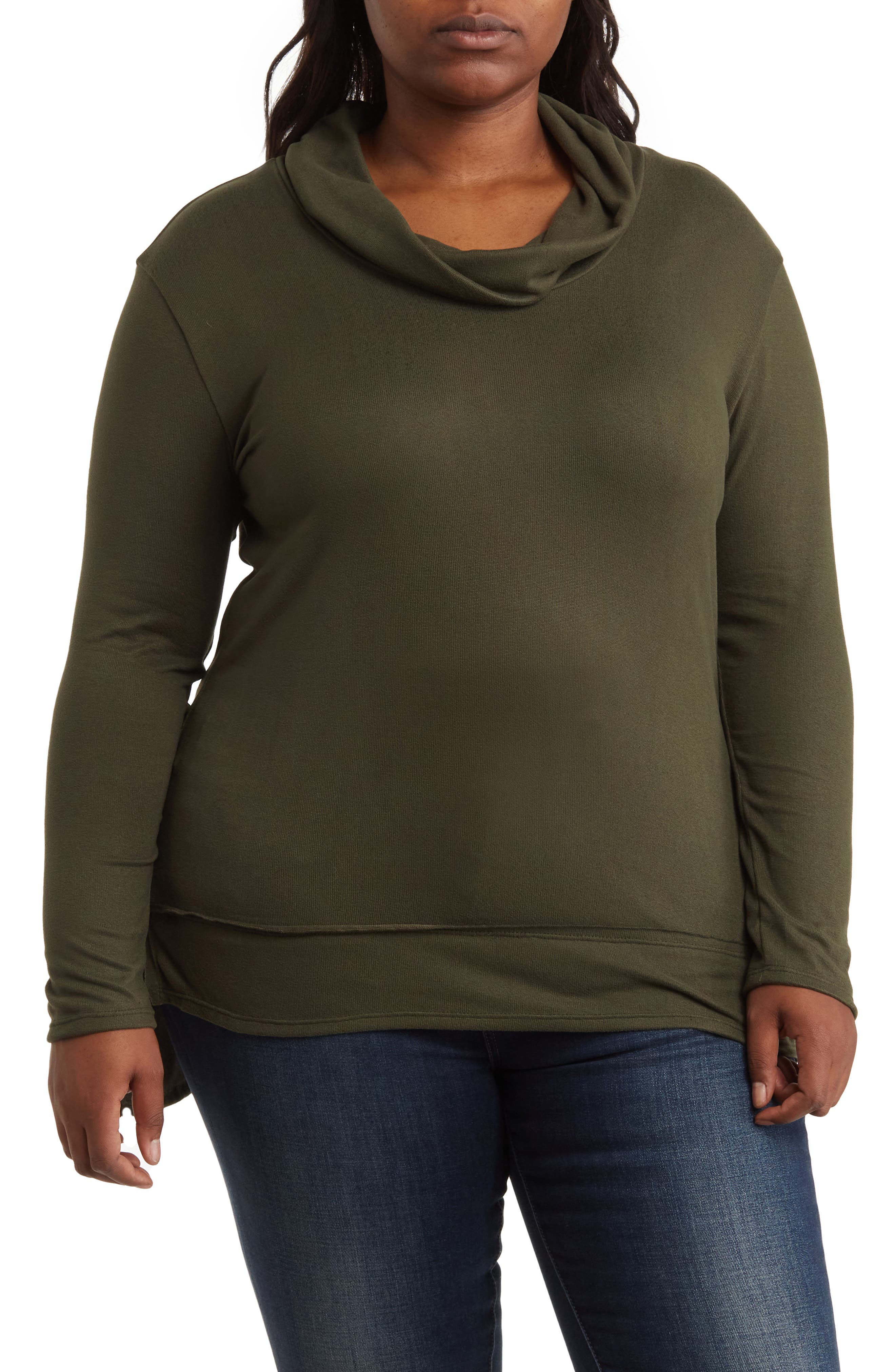 Cowl Neck High/Low Knit Sweater - image 3