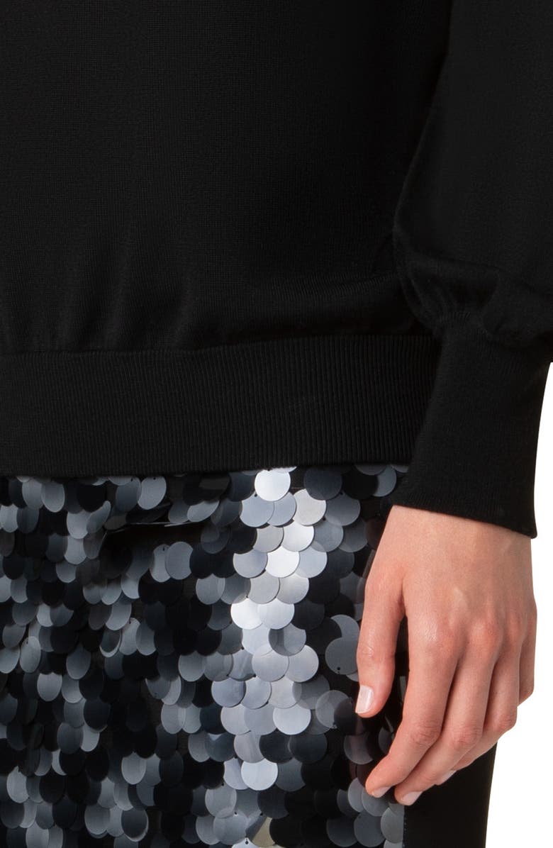 Akris punto Oversize Boat Neck Virgin Wool Sweater, Alternate, color,