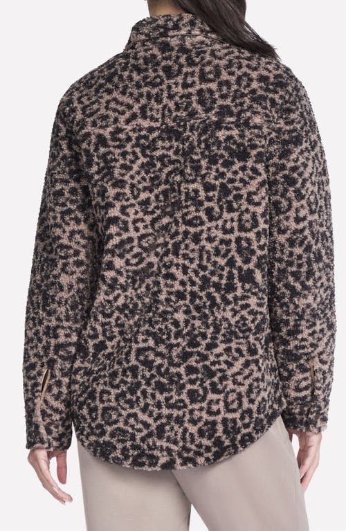 Skechers On The Go Cheetah Faux Shearling Shirt Jacket In Brown