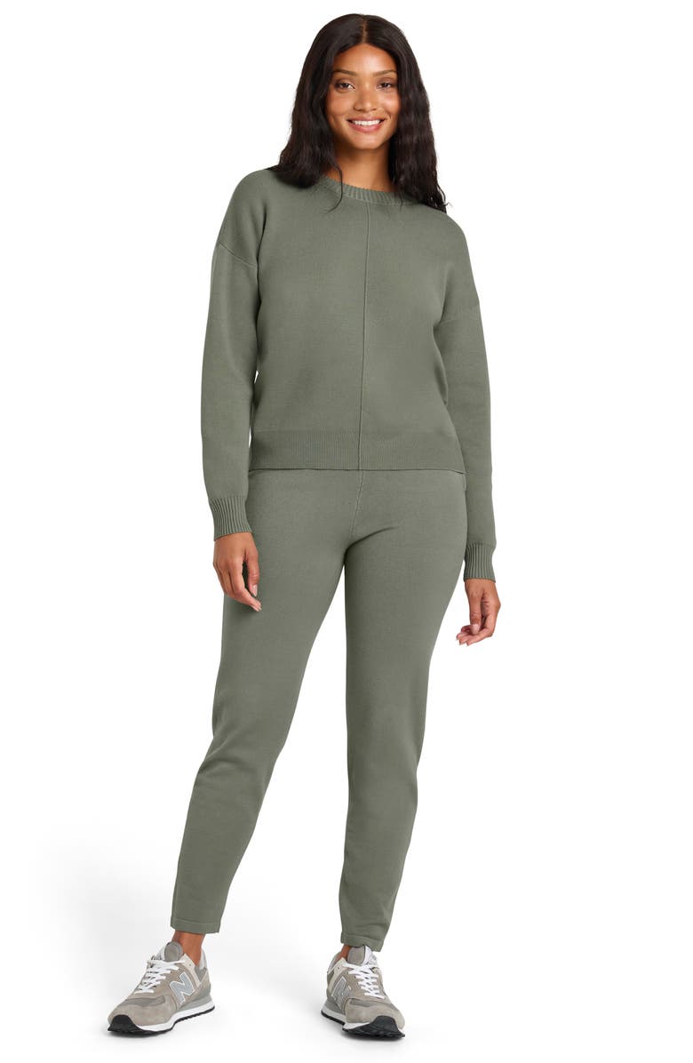 Splendid x @cellajaneblog Front Seam Sweater, Alternate, color, Olive