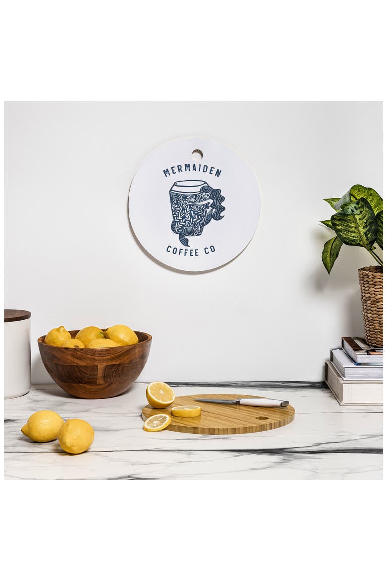 Mermaiden Coffee Cutting Board, Alternate, color, WHITE