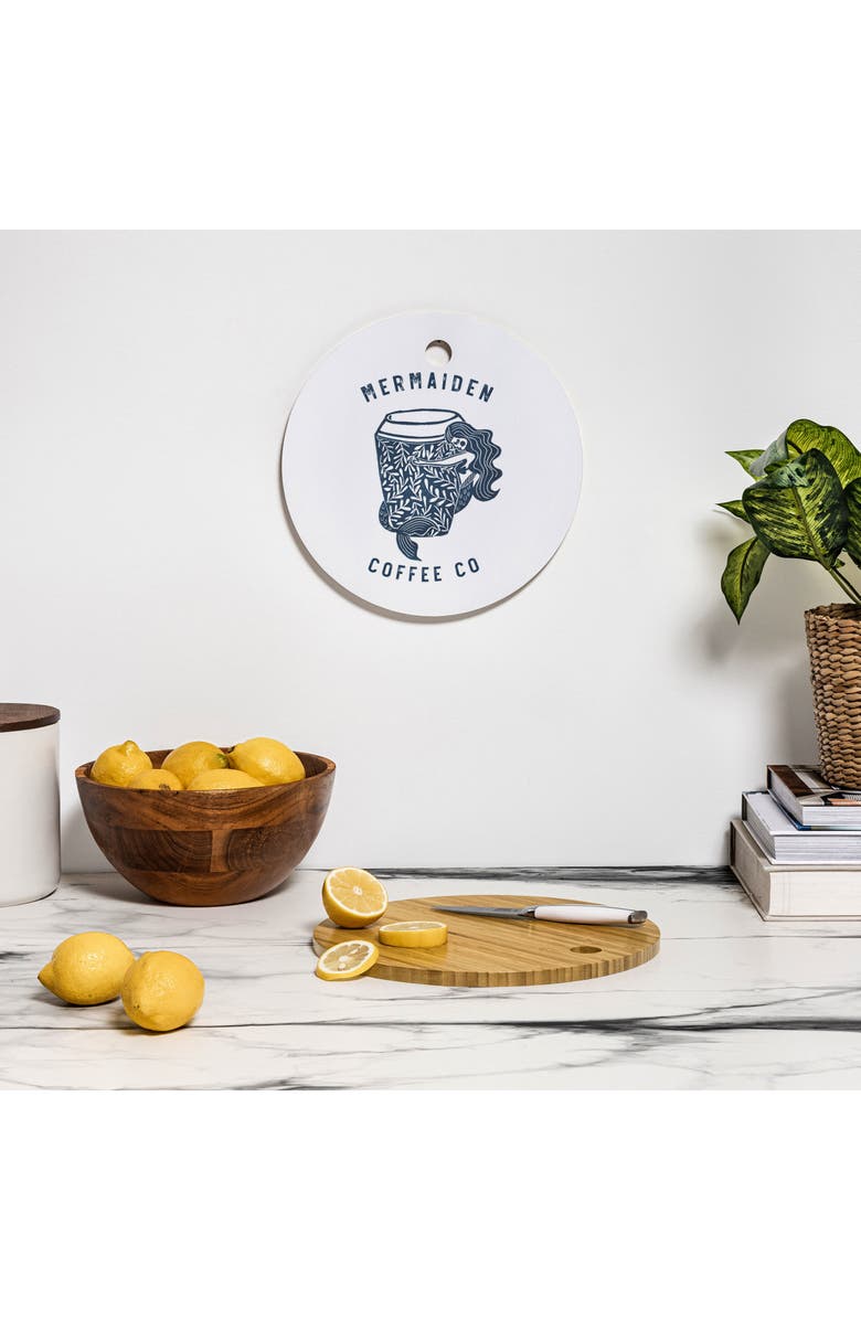 Deny Designs Mermaiden Coffee Cutting Board, Alternate, color, White
