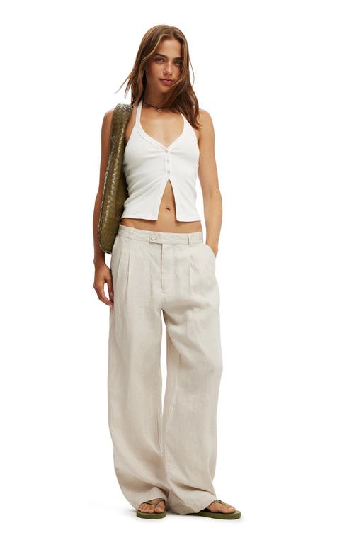 Cotton On Elle Linen Wide Leg Suiting Pant In Natural