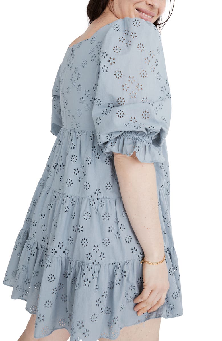 Madewell Lizzie Eyelet Babydoll Dress, Alternate, color, 