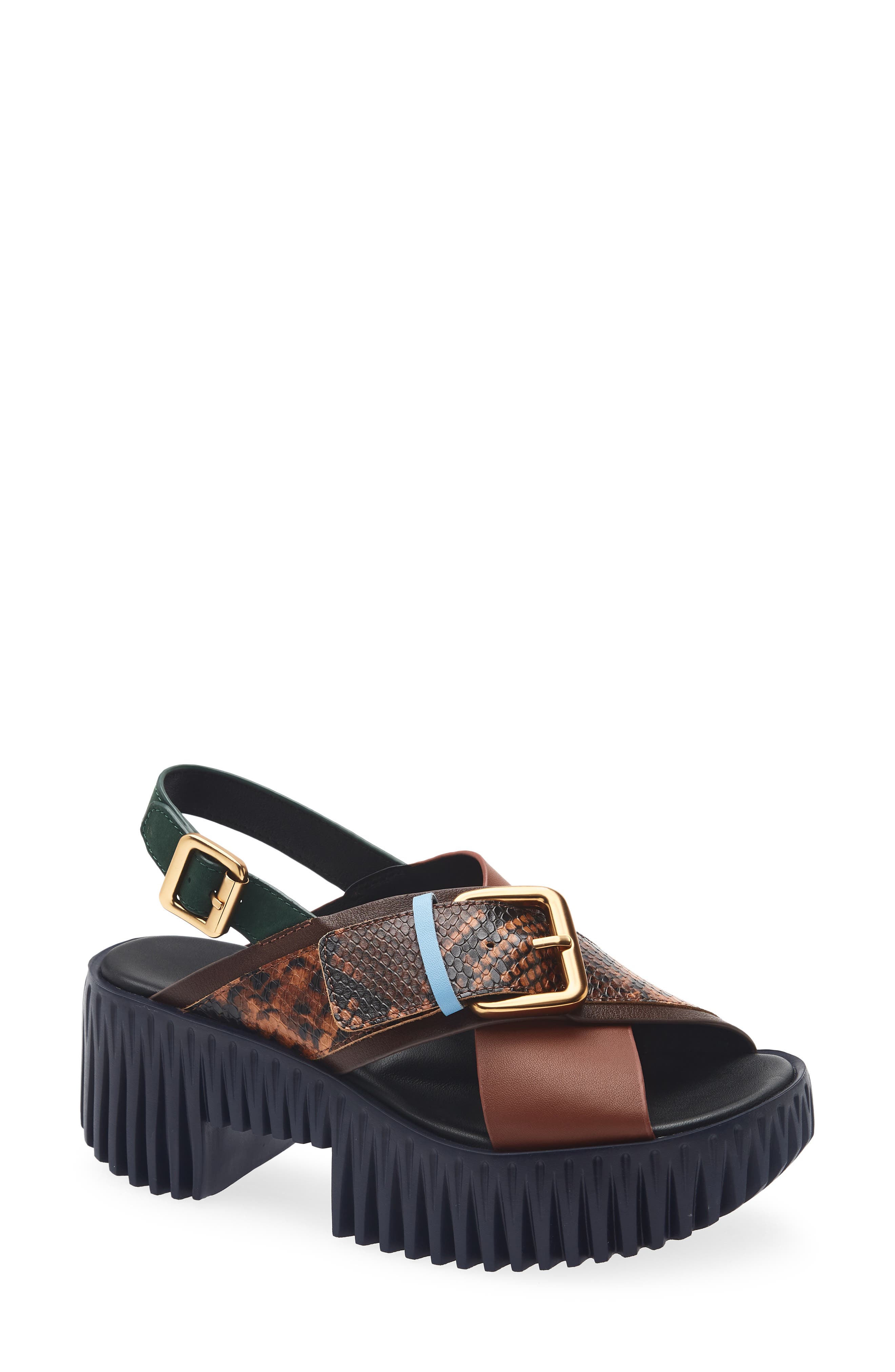 Plia Juno Platform Sandal, Main, color, COFFEE
