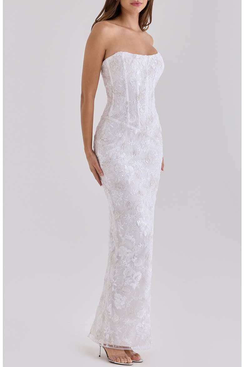 Anisa Beaded Sleeveless Gown, Alternate, color, WHITE