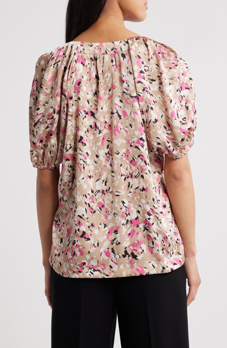 Anne Klein Abstract Print Puff Sleeve Top, Alternate, color, 