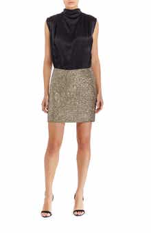 Amanda Uprichard Brantley Mixed Media Cocktail Minidress